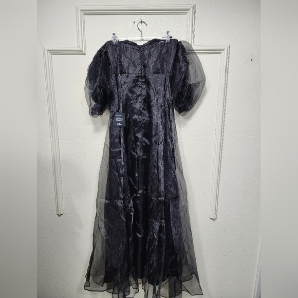 Lulus True Excellence Black Bustier Off-the-Shoulder Gown S Wedding Partt Formal - Picture 8 of 10